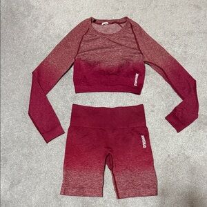 Gymshark Burgundy Ombre Activewear Set